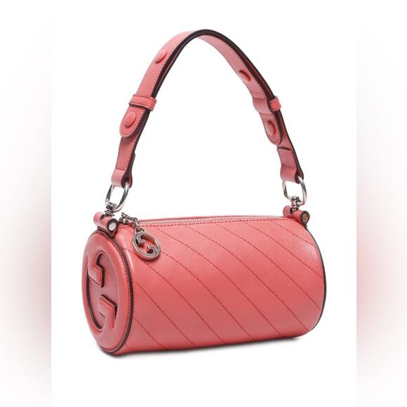 Gucci Pink Leather Chevron Quilted Shoulder Bag - Picture 1 of 7